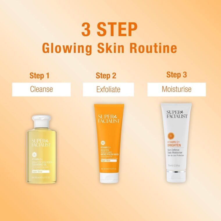 Super Facialist - Vitamin C + Brighten Skin Renew Cleansing Oil, Face Cleanser for Dissolving Makeup & Remove Daily Impurities, Contains Olive Oil, Vegan Friendly, 200ml (Cleansing Oil) - Image 8