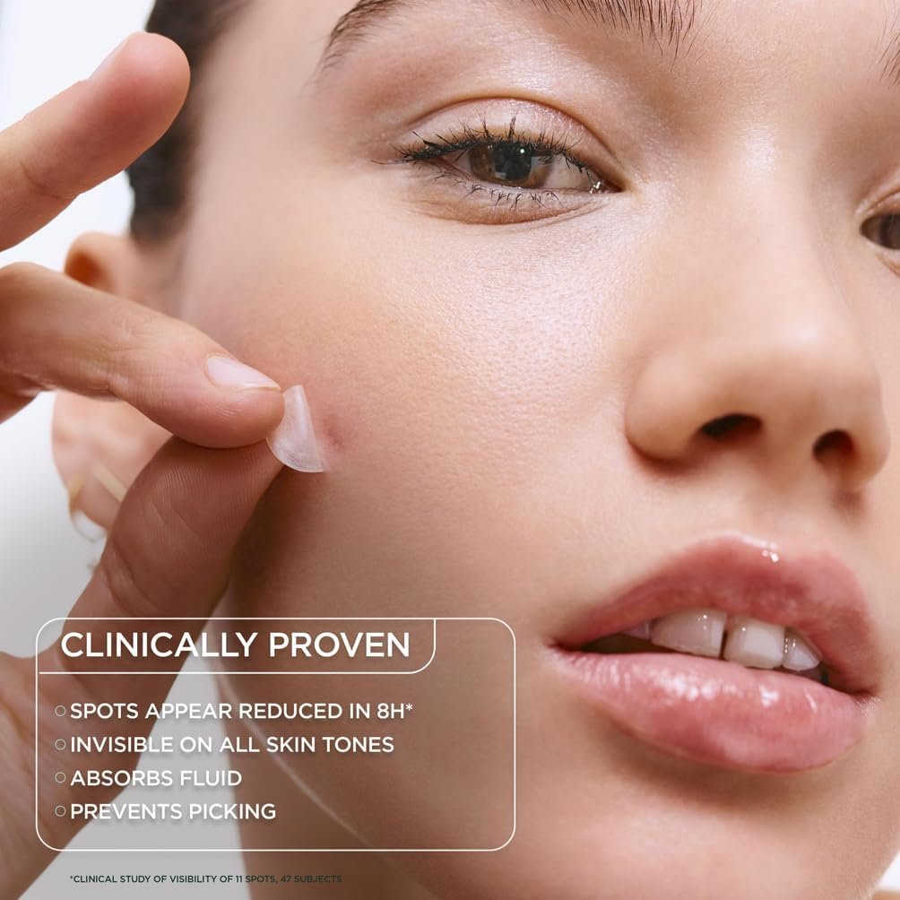 Garnier Blemish Patches, Hydrocolloid patches to reduce the appearance of spots in 8 hours, Ultra-thin & Invisible on all skin tones, Suitable For All Skin Types, Vegan Formula, 22 Patches - Image 2