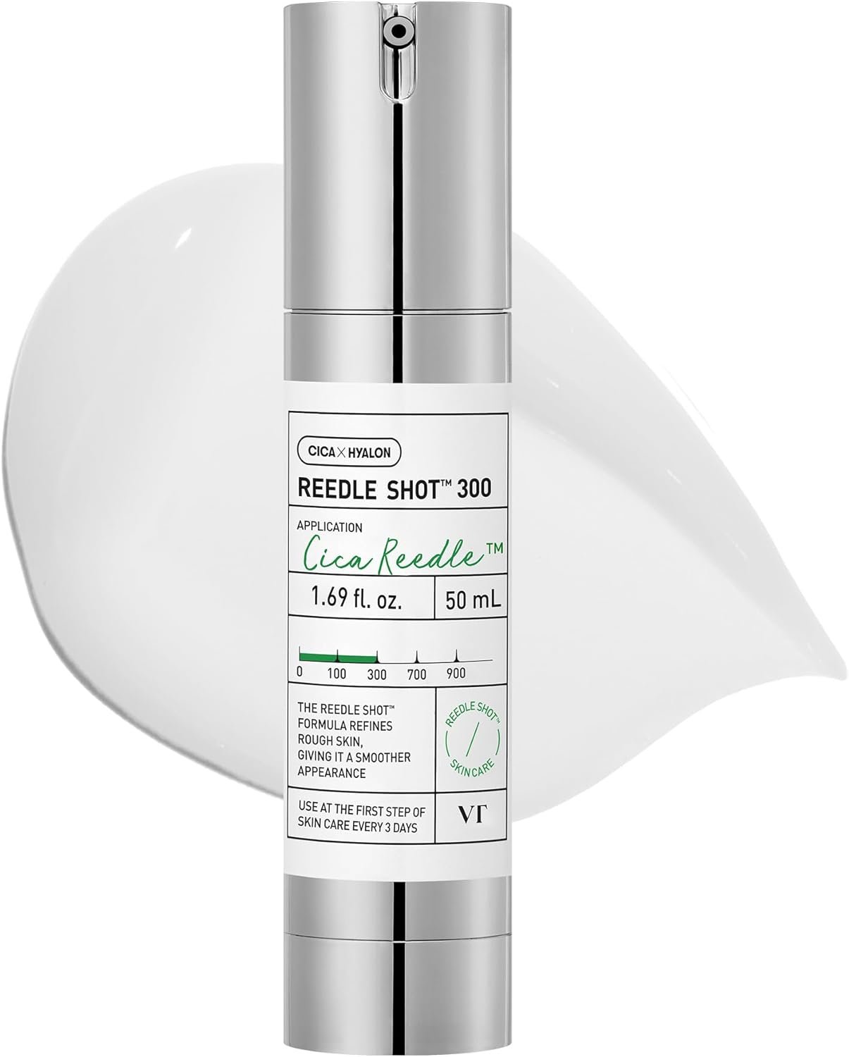 VT COSMETICS CICA Reedle Shot 300, Advanced Night Exosome, Microneedling Serum, Centella Asiatica, Hyaluronic Acid, Propolis, Soft Skin, Regeneration, Glass Skin, Korean Skin Booster 1.69Fl Oz (50ml)