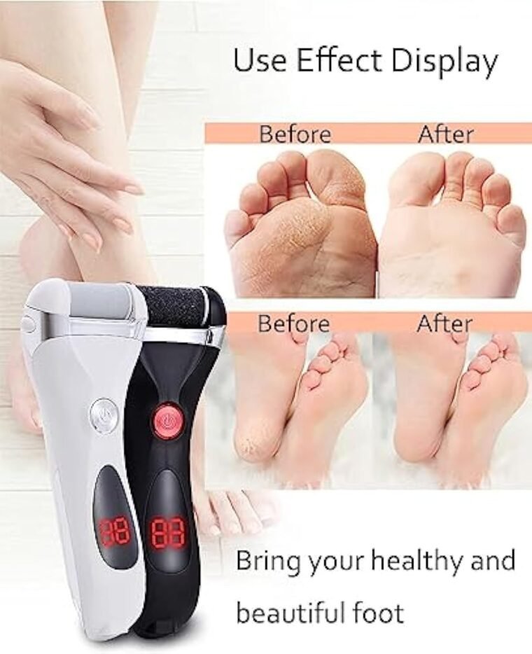 Jooayou Foot File Electric for Hard Skin, USB Rechargeable Waterproof Foot Scrub Callus Remover [with 3 Pumice Stone Rollers & 8 in 1 Foot Scraper Set] Foot Care Tool for Dry Dead Cracked Heel - Image 6