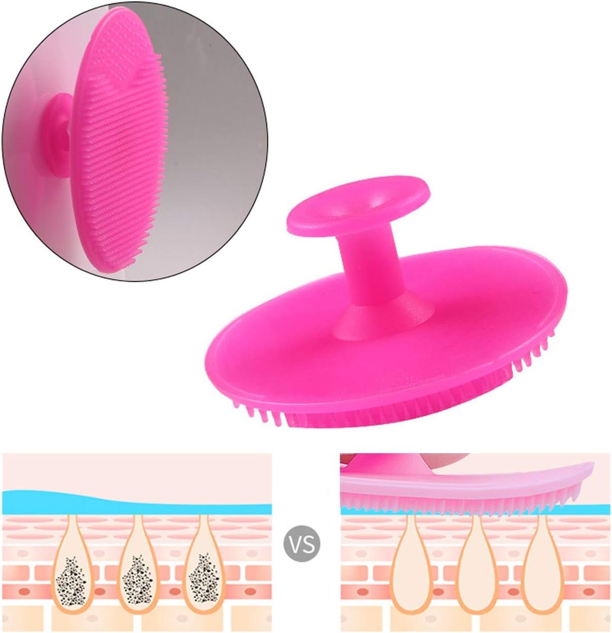 OBSCYON 4 Pcs Manual Silicone Face Scrubber Facial Cleansing Brush,1 Pcs Silicone Exfoliating Lip Brush Nose Cleaning and 1 Pcs Face Mask Brush for Facial Skin Care - Image 7