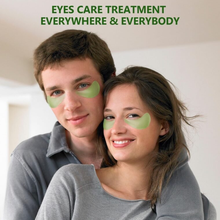 Green Gold Undereye Mask (60 Pcs), Collagen Hydrating Gel Pads, Reduce Puffiness, 30 Pairs Under Eye Patches for Dark Circles Puffy Eyes Treatment, Wrinkle, Women Men Beauty Personal Skin Care Product - Image 6