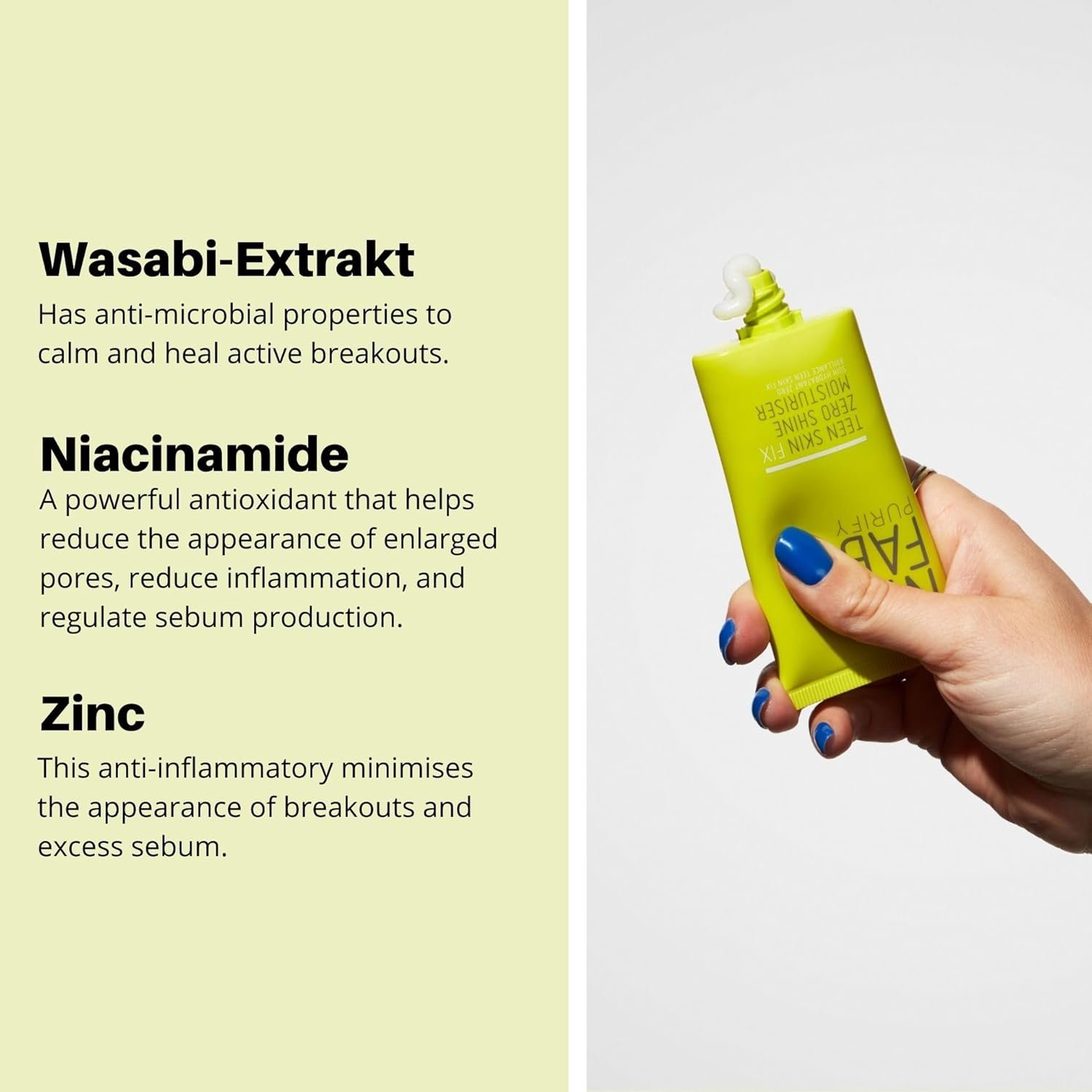 Nip + Fab Teen Skin Fix Zero Shine Face Moisturizer with Niacinamide and Antioxidant Wasabi Extract, Shine Free Mattifying Facial Cream for Oil Control Prevent Breakouts Even Skin Tone, 40 ml - Image 5