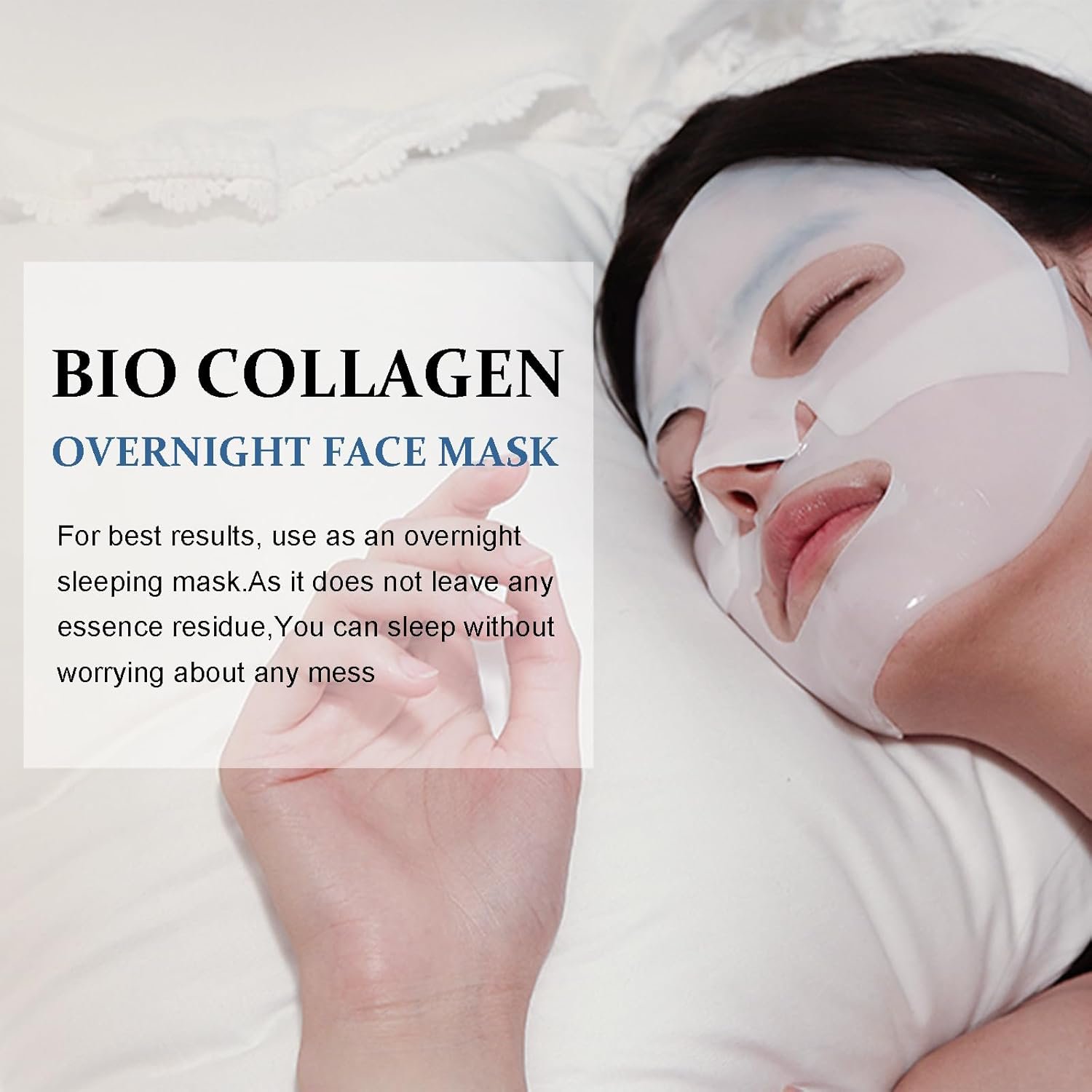 Collagen Face Mask, Collagen Deep Mask, Overnight Face Mask- Collagen Mask Hydrating Face Mask Sheet Mask - Face Masks Skincare Face Pack Anti Aging Face Mask Set (8) - Image 3