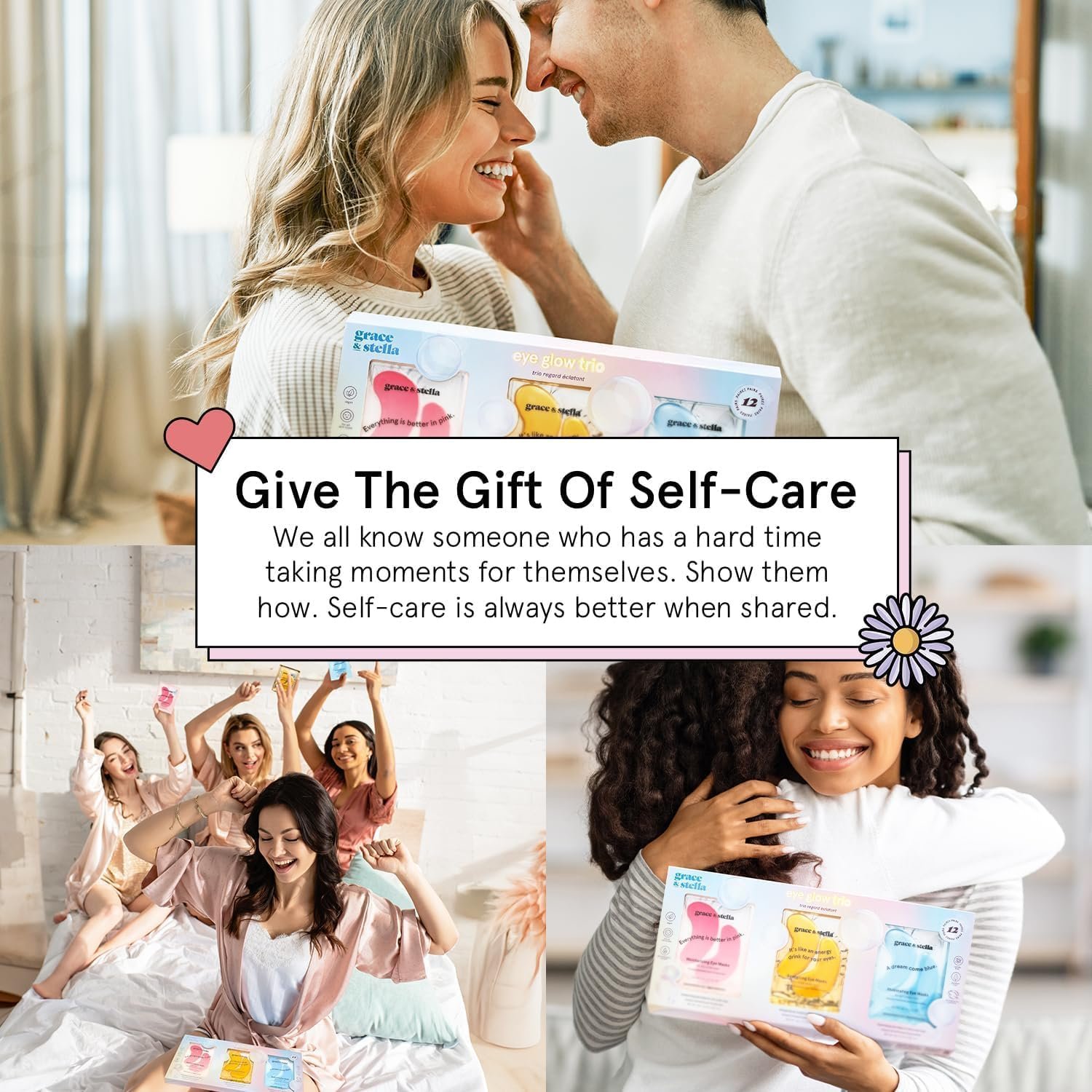 grace & stella Trio Under Eye Gel Patches Birthday Gifts for Women (12 Pairs, 3 Colours) - Pamper Gifts for Women - Gifts for Her for Dark Circles & Puffy Eyes - Vegan & Cruelty Free Gifts for Mum - Image 6