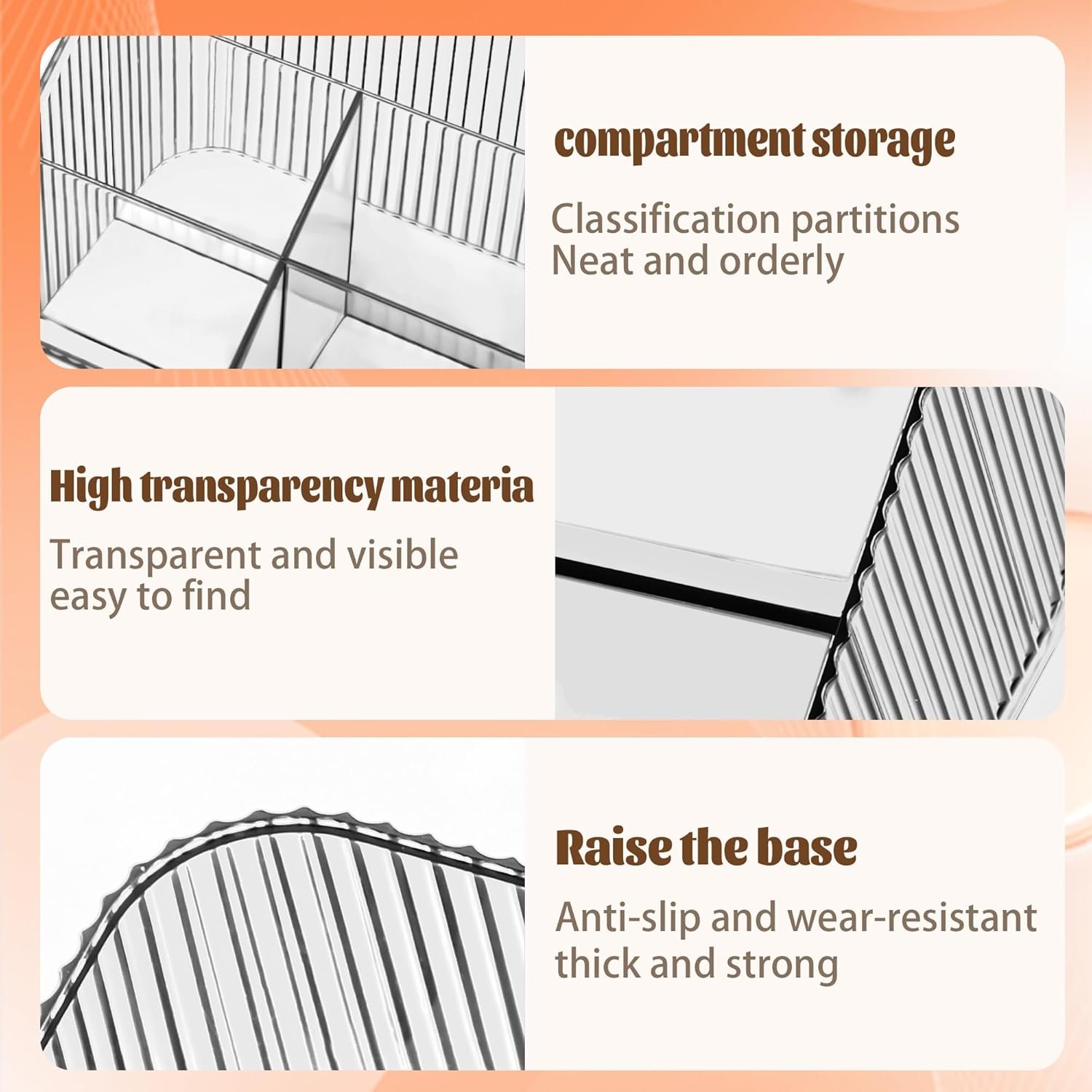 Homeanda Makeup Organiser Storage Compartments, Skin Care Cosmetic Organiser, Makeup Organiser and Storage(transparent) - Image 6