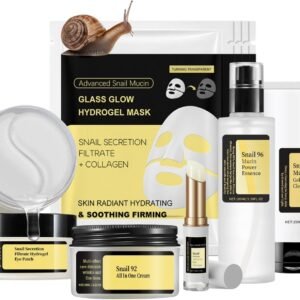 9PCS Snail Mucin Serum Skin Care Set - Mothers Day Gifts - Korean Skincare Set for Teenage Girls - Pamper Sets for Women With Snail Mucin Moisturiser & Hydrogel Eye Patches & Collagen Face Mask