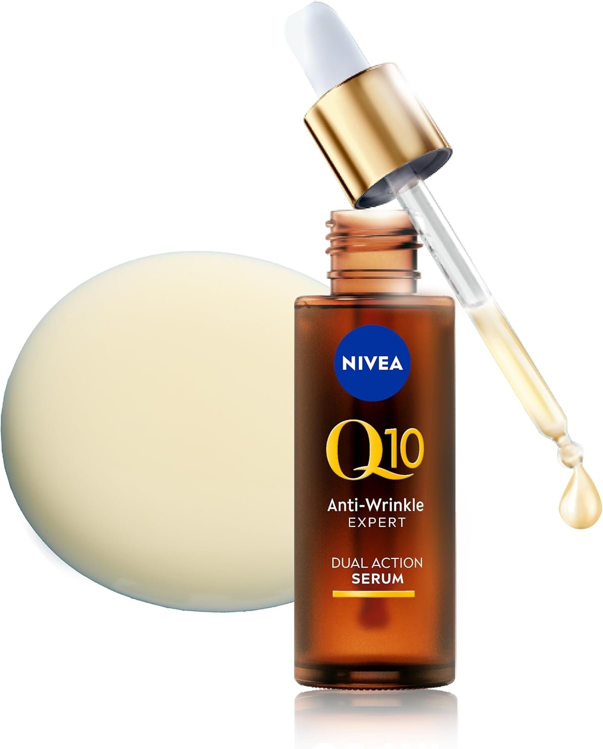 NIVEA Q10 Anti-Wrinkle Expert Dual Action Serum ​(30ml), Anti Ageing Face Serum for Women with Pure Q10, Visibly Reduces and Prevents Wrinkles