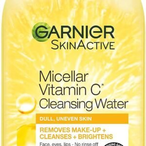 Garnier Micellar Vitamin C Cleansing Water, Gentle face Cleanser & Makeup Remover, Hypoallergenic. Vegan Formula, Suitable For Dull And Uneven Skin, Brightening Formula, Dermatologically Tested, 700ml