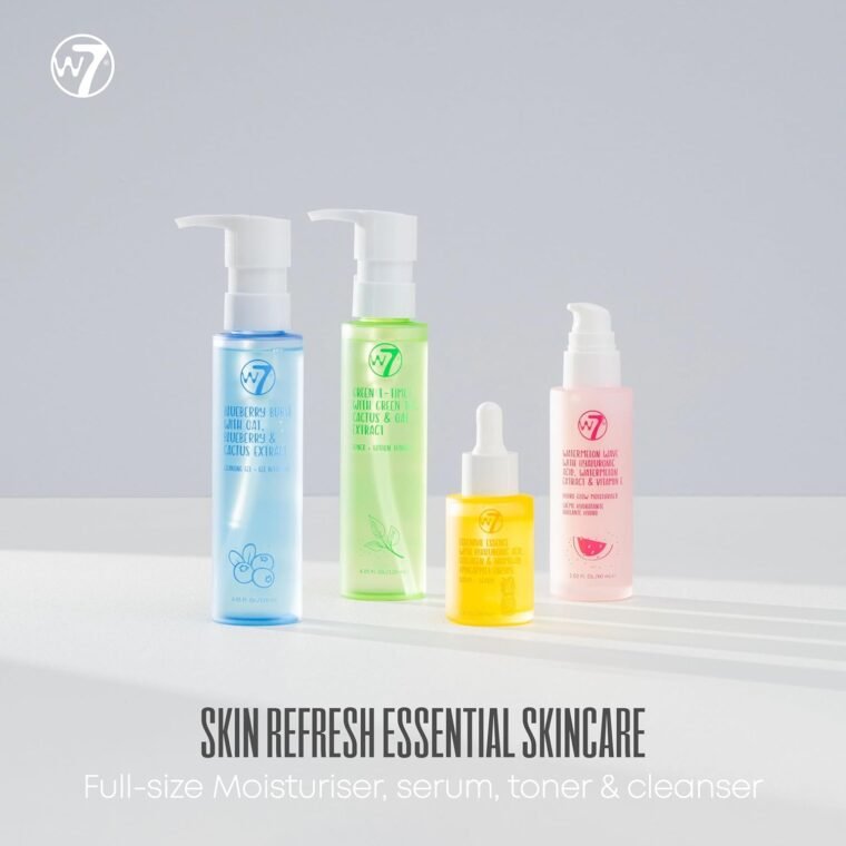 W7 Skin Refresh Skincare Set | Face Cleanser, Toner, Serum & Moisturiser | Hydrating & Glow Boosting Routine | Full Size, Long Lasting Products to Use at Home - Image 2