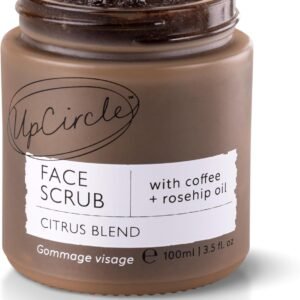 UpCircle Coffee Face Scrub - Citrus Blend For Normal + Dry Skin 100ml - Shea Butter, Coconut + Rosehip Oil - Natural, Vegan Face Exfoliator For Soft, Smooth Skin