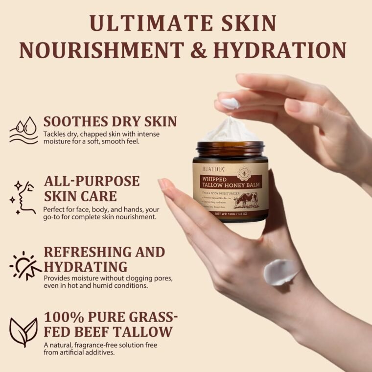 Beef Tallow Skin Care, Tallow Face Cream(120g), Grass Fed Beef Tallow Moisturizer, Deeply Nourishing, for Face Body Dry Skin - Image 5