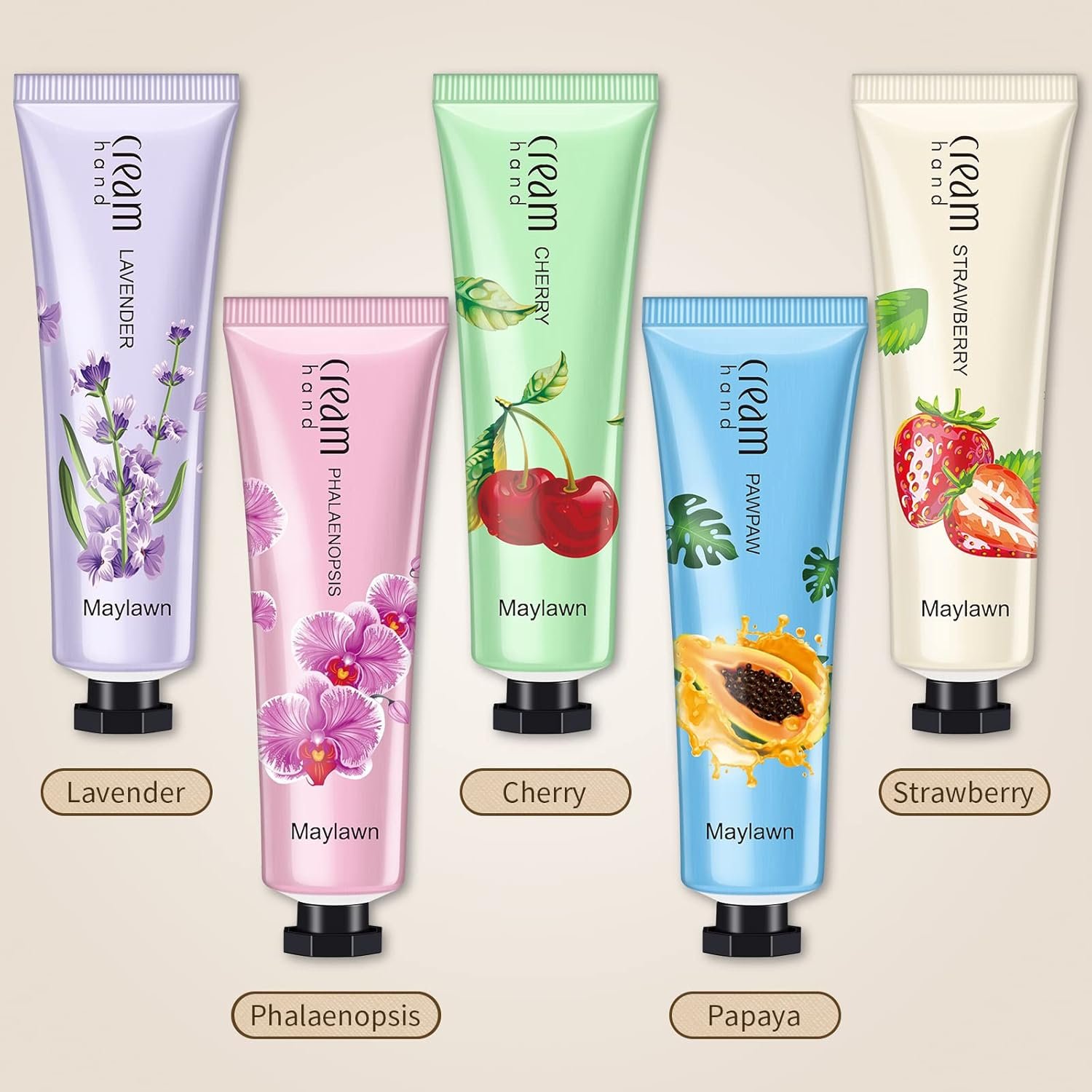 Maylawn Hand Cream, 5 x 30ml, Hand Cream Gift Sets, Pack of 5, Vegan Friendly and Cruelty Free, Perfect for Birthday Mothers day Gifts idea For Her/Him - Image 3