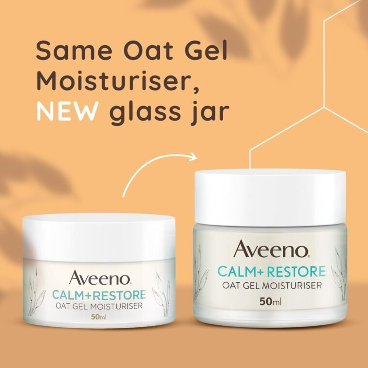 Aveeno Face Calm+Restore Oat Gel Moisturiser (1x 50ml), Face Moisturiser to Instantly Soothe and Replenish the Skin's Moisture Barrier, Intensely Nourishing Day Cream, Tested on Sensitive Skin - Image 4