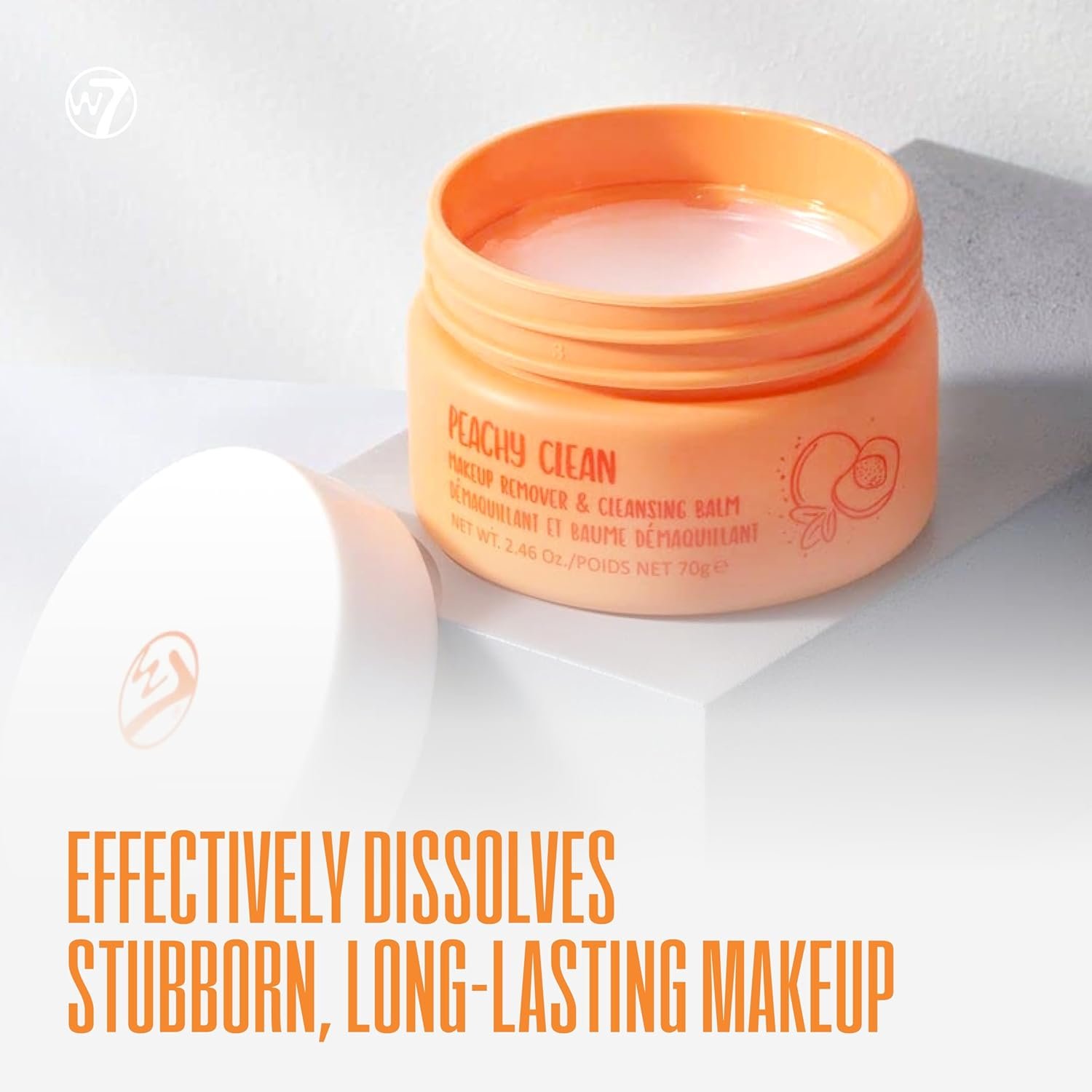 W7 Peachy Clean Makeup Remover & Cleansing Balm – Melt Away Makeup in a Peachy Dream! Hydrating, Gentle & Packed with Skin Loving Goodness - Image 4