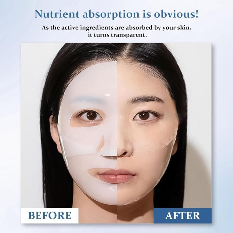 Collagen Face Mask, Collagen Deep Mask, Overnight Face Mask- Collagen Mask Hydrating Face Mask Sheet Mask - Face Masks Skincare Face Pack Anti Aging Face Mask Set (8) - Image 5