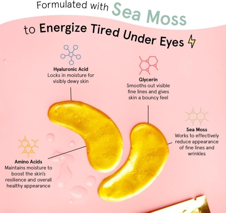 Under Eye Mask - Reduce Dark Circles, Puffy Eyes, Undereye Bags, Wrinkles - Gel Under Eye Patches, Vegan Cruelty-Free Self Care by grace and stella (24 Pairs, Gold) - Image 2