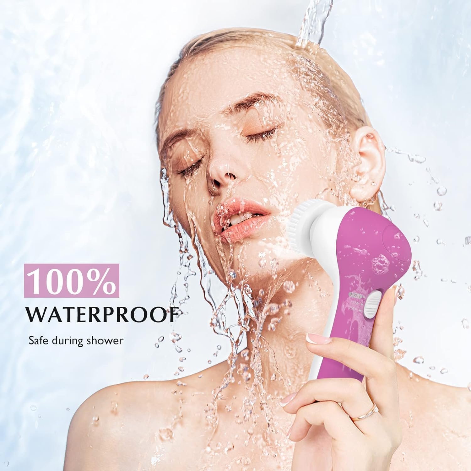 COSLUS Facial Spin Brush Face Cleansing: 7 in 1 Electric Exfoliator Spinning Cleanser Device Waterproof Face Gentle Cleanning, Exfoliating, Scrubbing Skin Care for Women Men Teenage Girls Set - Image 6