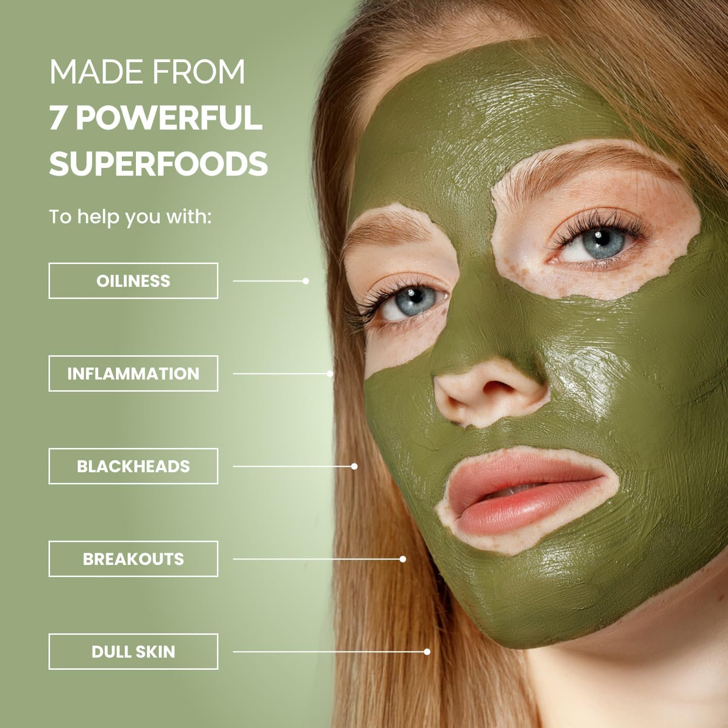 Plantifique Korean Skincare Face Mask – Organic Clay Mask with Avocado & Green Tea, Vegan & Dermatologically Tested Mud Mask for Face & Body – 100g/3.4 Oz - Image 3