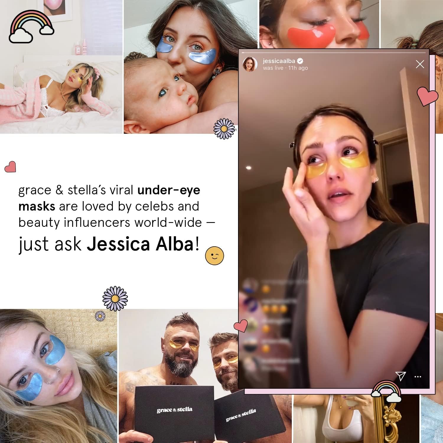 Under Eye Mask - Reduce Dark Circles, Puffy Eyes, Undereye Bags, Wrinkles - Gel Under Eye Patches, Vegan Cruelty-Free Self Care by grace and stella (24 Pairs, Gold) - Image 3