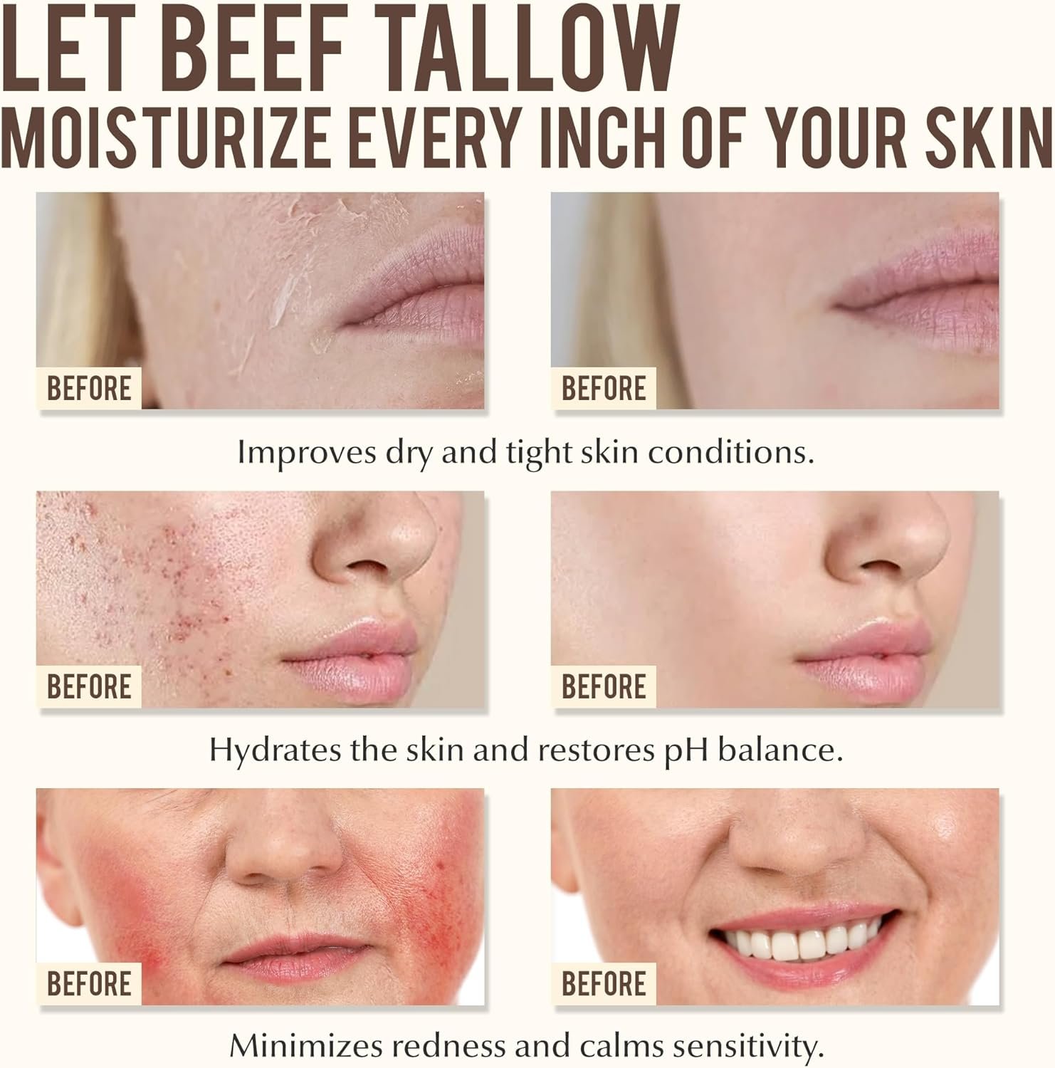 Beef Tallow Skincare Moisturizer for Face: 100% Grass-Fed Beef Tallow and Raw Honey Balm - 4oz Unscented Natural Tallow Face Cream Soft Smooth for Dry Skin and Eczema - Image 5