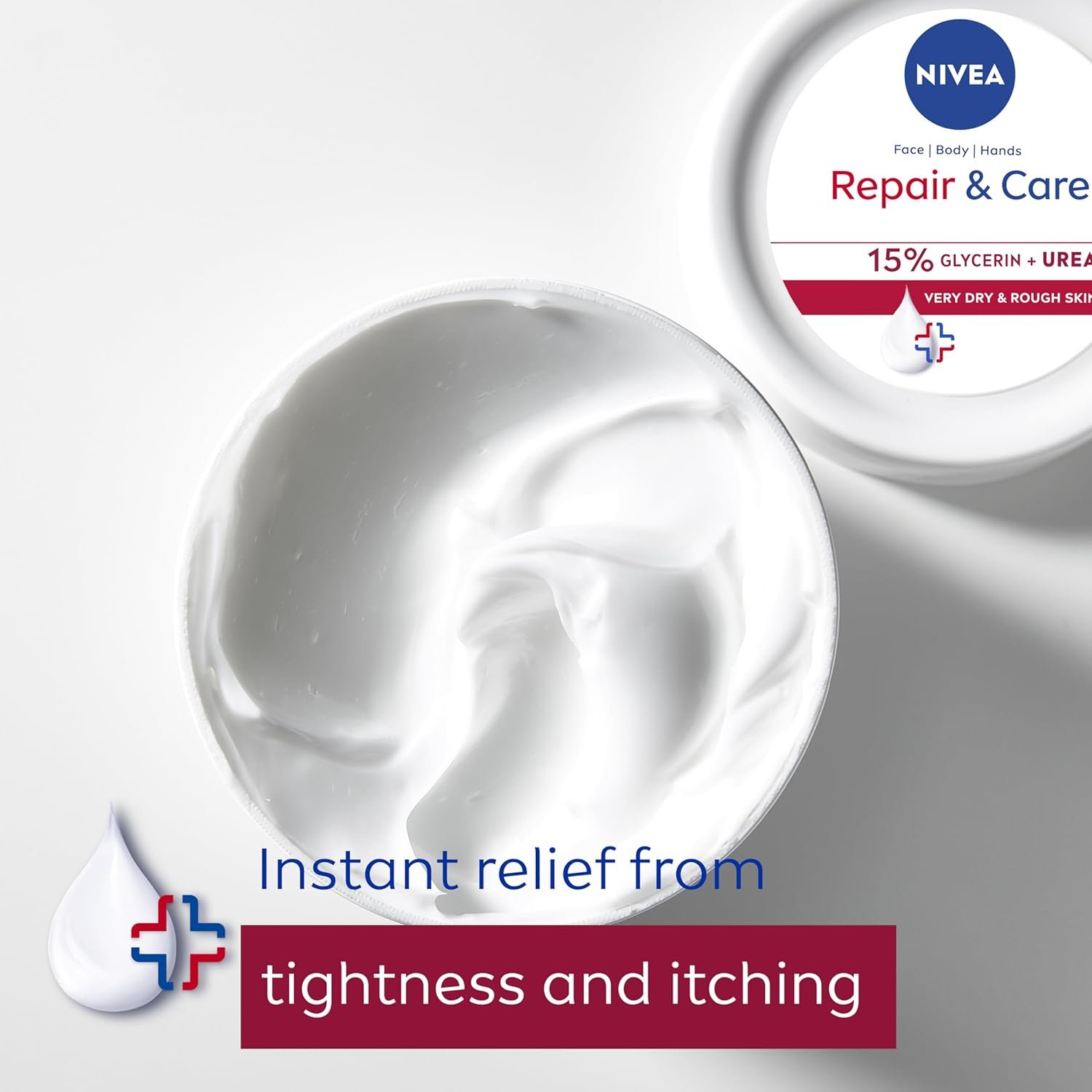 NIVEA Repair + Care Urea Moisturising Cream Jar (400ml), Rich and Hydrating Body Cream, Moisturises Dry Skin With Urea and Glycerine for 72H, Ideal for Body, Hand and Face - Image 2