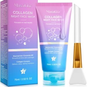 Collagen Night Wrapping Mask,Collagene Mask,Collagen Overnight Wrapping Peel Off Facial Mask,Deep Hydration,Fade Wrinkle & Improves Skin Elasticity,Reduces Sagging & Dullness for Glowing Skin