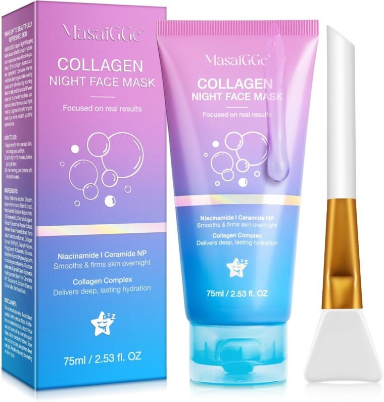 Collagen Night Wrapping Mask,Collagene Mask,Collagen Overnight Wrapping Peel Off Facial Mask,Deep Hydration,Fade Wrinkle & Improves Skin Elasticity,Reduces Sagging & Dullness for Glowing Skin