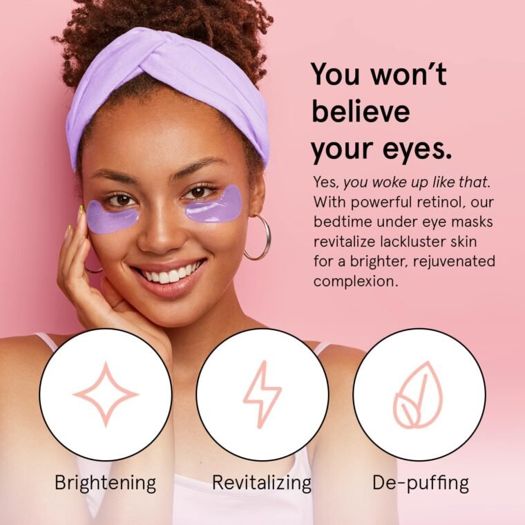 grace & stella Under Eye Gel Patches - Purple, 6 Pairs - Retinol Under Eye Patches - Gel Eye Masks for Puffy Eyes and Dark Circles - Dermatologist Tested Under Eye Masks - Vegan Eye Masks Skincare - Image 3