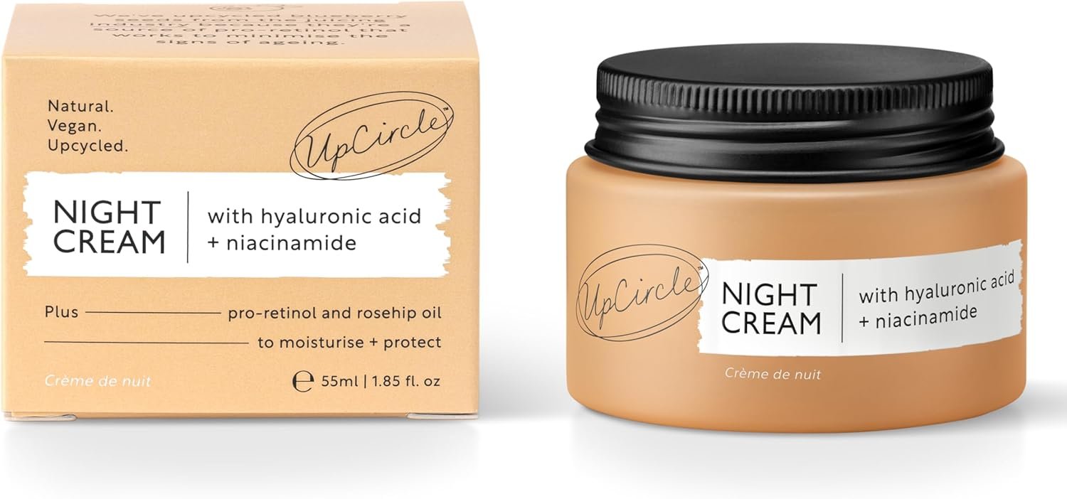 UpCircle Night Cream with Hyaluronic Acid + Niacinamide 55ml - Nourishing and Unscented for Sensitive Skin Anti-Ageing Properties - Vegan Cruelty-Free - Image 2