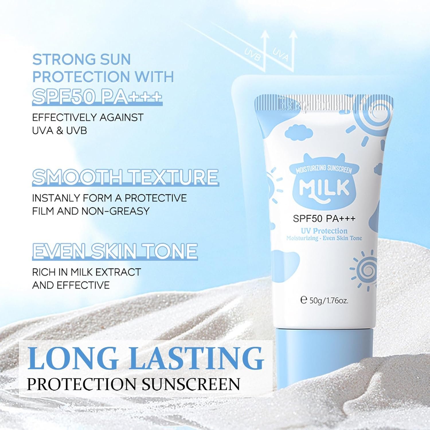 Milk Skin Care for Teenage Girls Gifts -Mothers Day Hamper - Gifts For Mum - Skin Care Sets & Kits With Cleanser,Eye Cream,Exfoliating Scrub, Sunscreen Cream,Hand Wax,Moisturizing Face Cream - Image 7