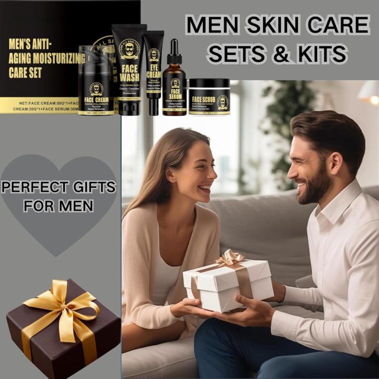 5PCS Men's Anti-Aging Care Set - Mens Skin Care Sets & Kits - Mens Face Cream, Face Wash & Scrub, Eye Cream, Anti Wrinkle Serum- Gifts for Men -Moisturiser For Men Day & Night - Image 7