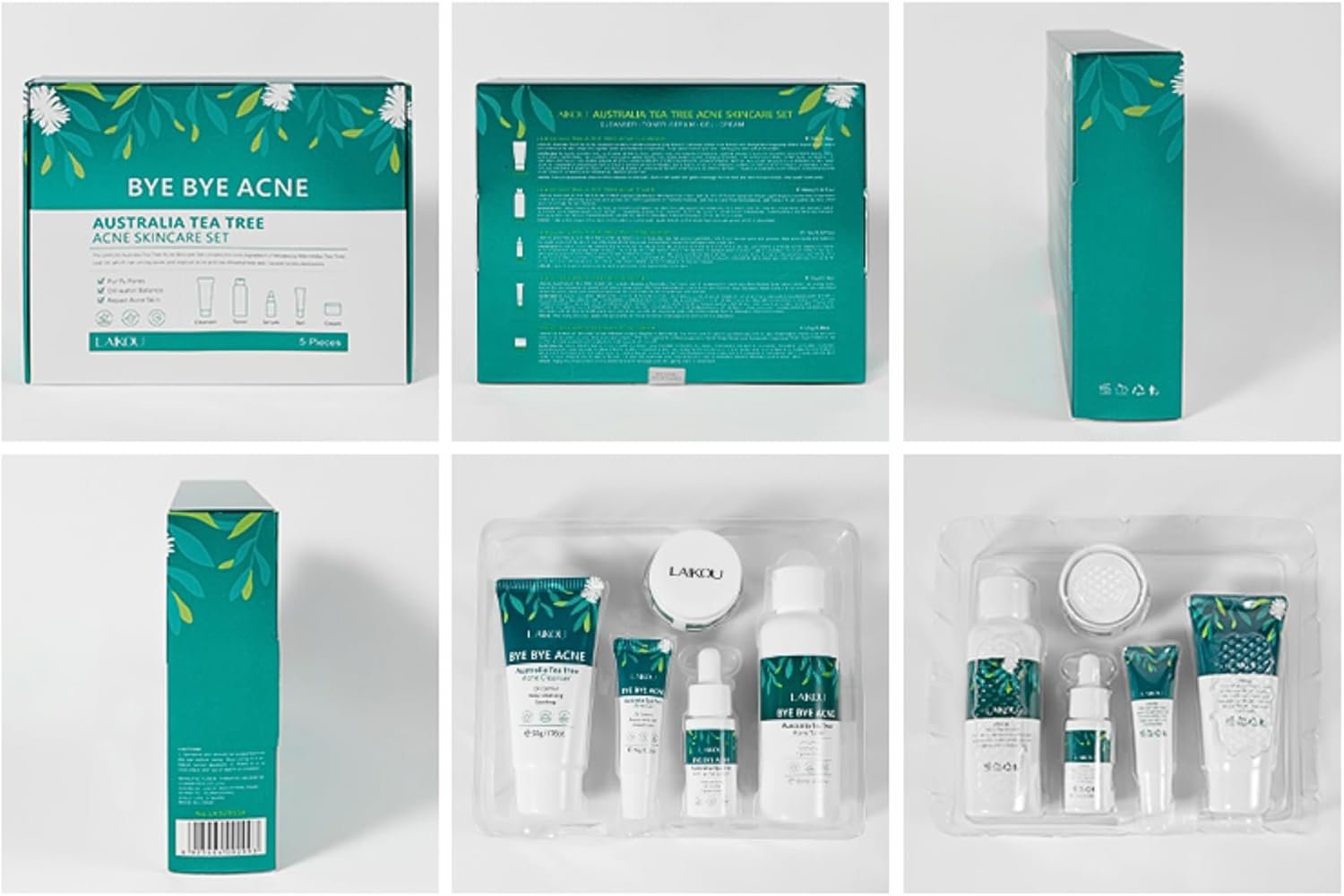 Tea Tree Acne Skin Care Sets & Kits, Tea Tree Oil For Skin, Teen Skincare Set With Cleanser,Toner,Serum,Cream,Gel, Rapid Relief Acne Treatment Shrink Pore Control Oil, Gifts For Teenagers Girls Boys - Image 9