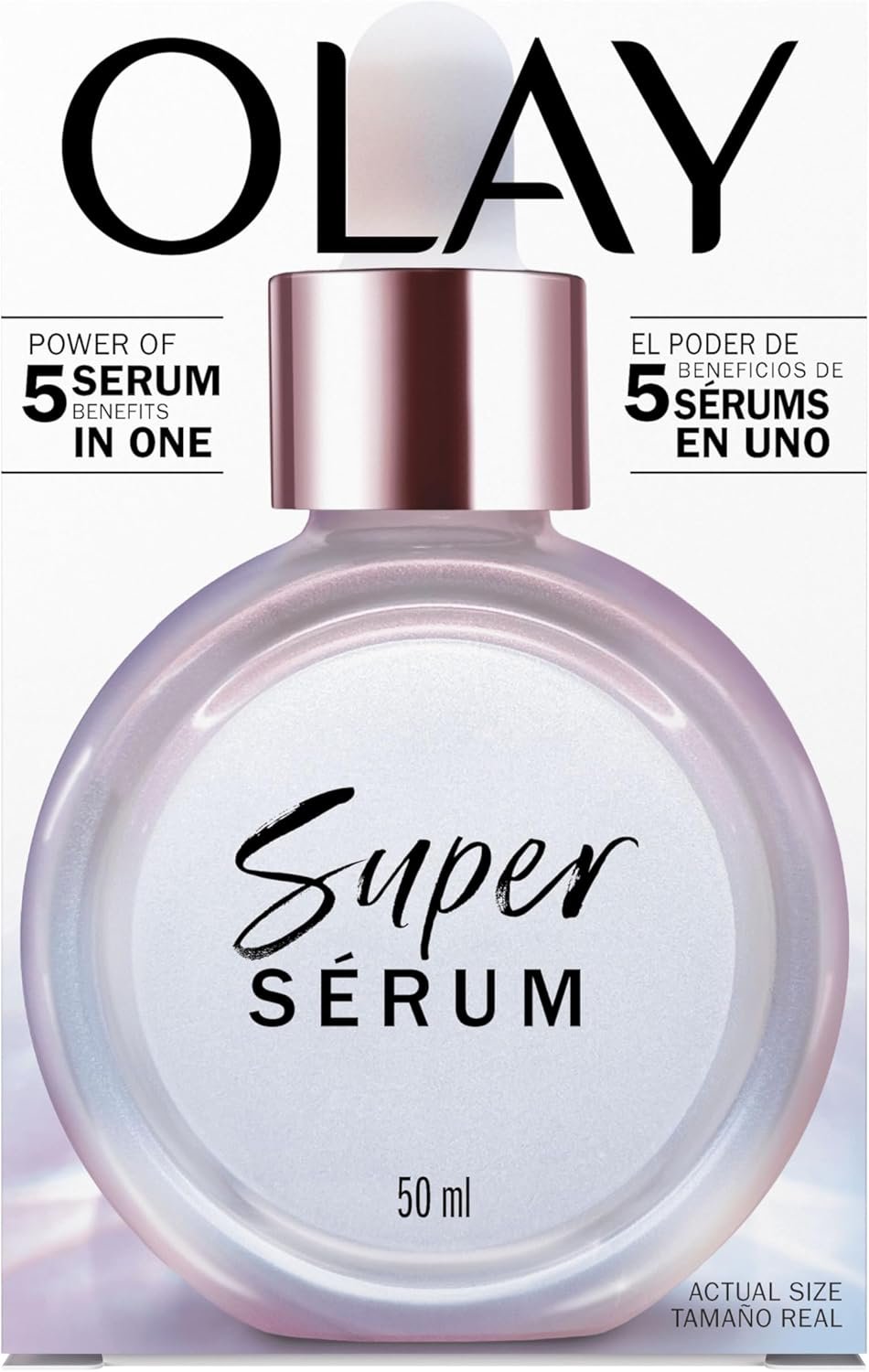 Olay Super Serum 5-in-1 Benefits, Hydrating Face Serum 50 ml, With Vitamin C, Niacinamide, Collagen Peptides & Vitamin E, Glowing, Firmer and Smoother Skin, Lightweight Formula - Image 2