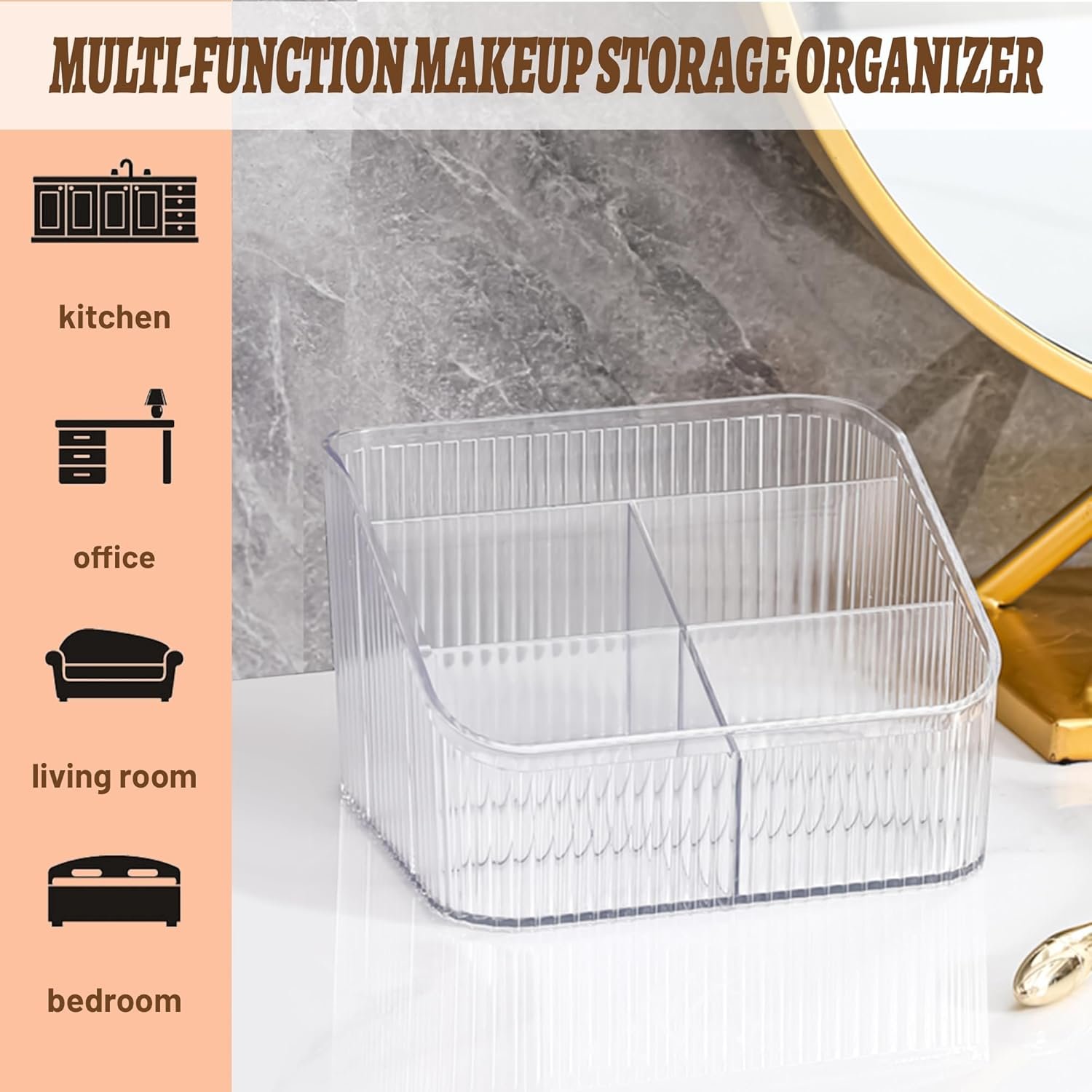 Homeanda Makeup Organiser Storage Compartments, Skin Care Cosmetic Organiser, Makeup Organiser and Storage(transparent) - Image 7