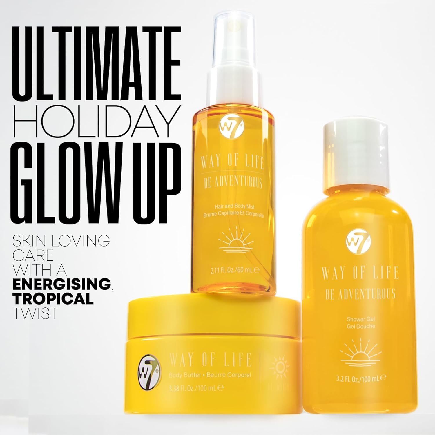 W7 VAY-CAY Be Adventurous - Travel Size Skincare Set | Hand Luggage Essentials: Shower Gel & Body Wash, Body Butter & Body Mist | Energising & Hydrating Body Care for Radiant Skin - Image 4