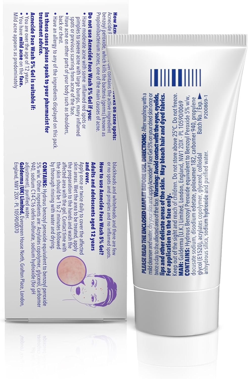 Acnecide Face Wash Gel 5% Benzoyl Peroxide Acne Treatment for Spot-Prone Skin 50g - Image 8