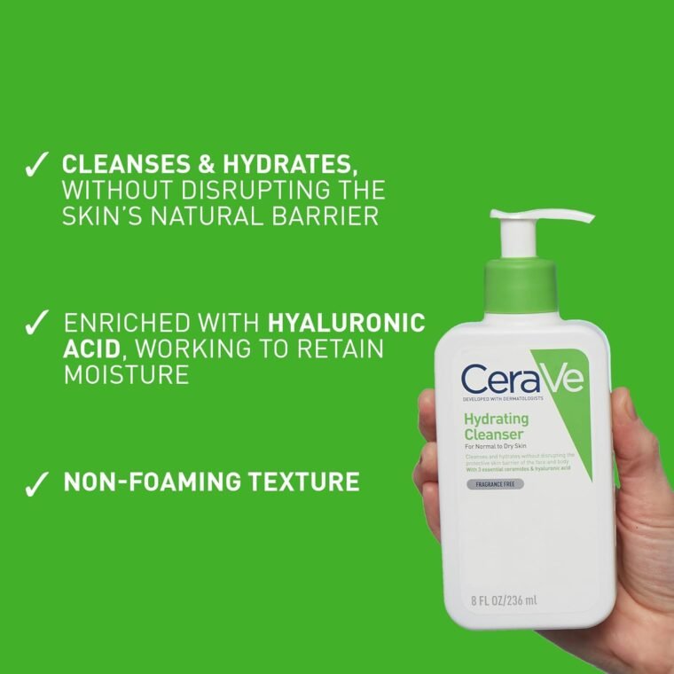 CeraVe Hydrating Cleanser for Normal to Dry Skin with Hyaluronic Acid and 3 Essential Ceramides - Image 4