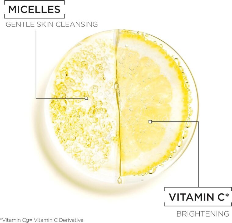 Garnier Micellar Vitamin C Cleansing Water, Gentle face Cleanser & Makeup Remover, Hypoallergenic. Vegan Formula, Suitable For Dull And Uneven Skin, Brightening Formula, Dermatologically Tested, 700ml - Image 5
