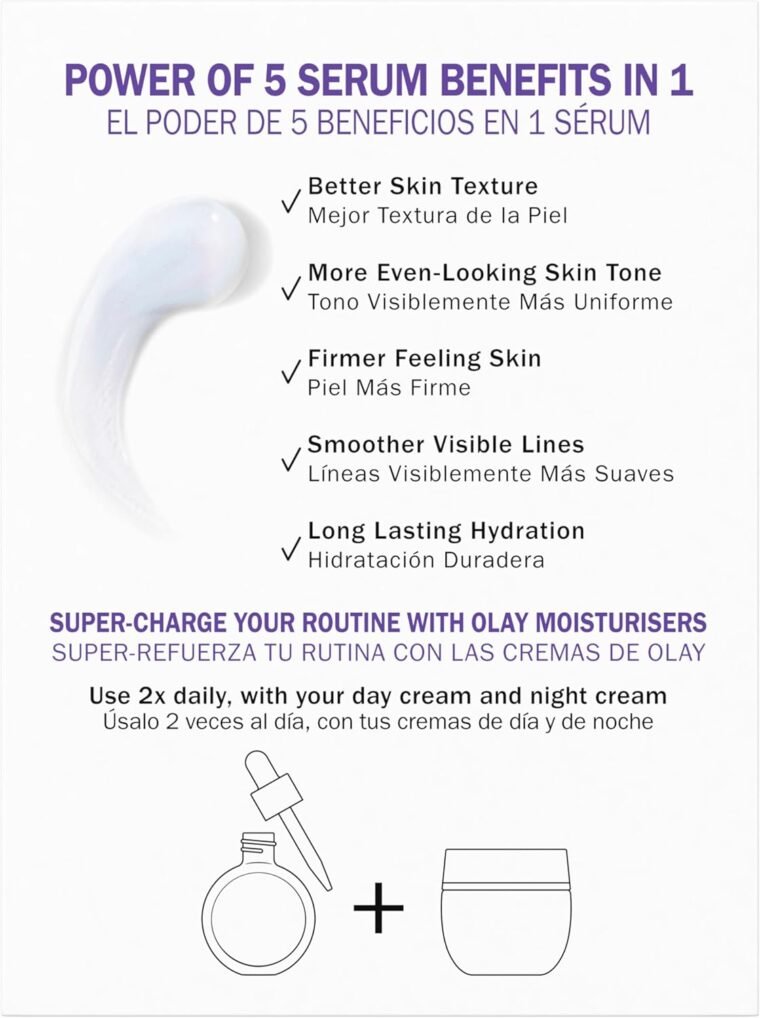 Olay Super Serum, Vitamin C Serum for Face, with Niacinamide, Collagen Peptide, Skincare for Anti Ageing & Brightening, 30ml - Image 8
