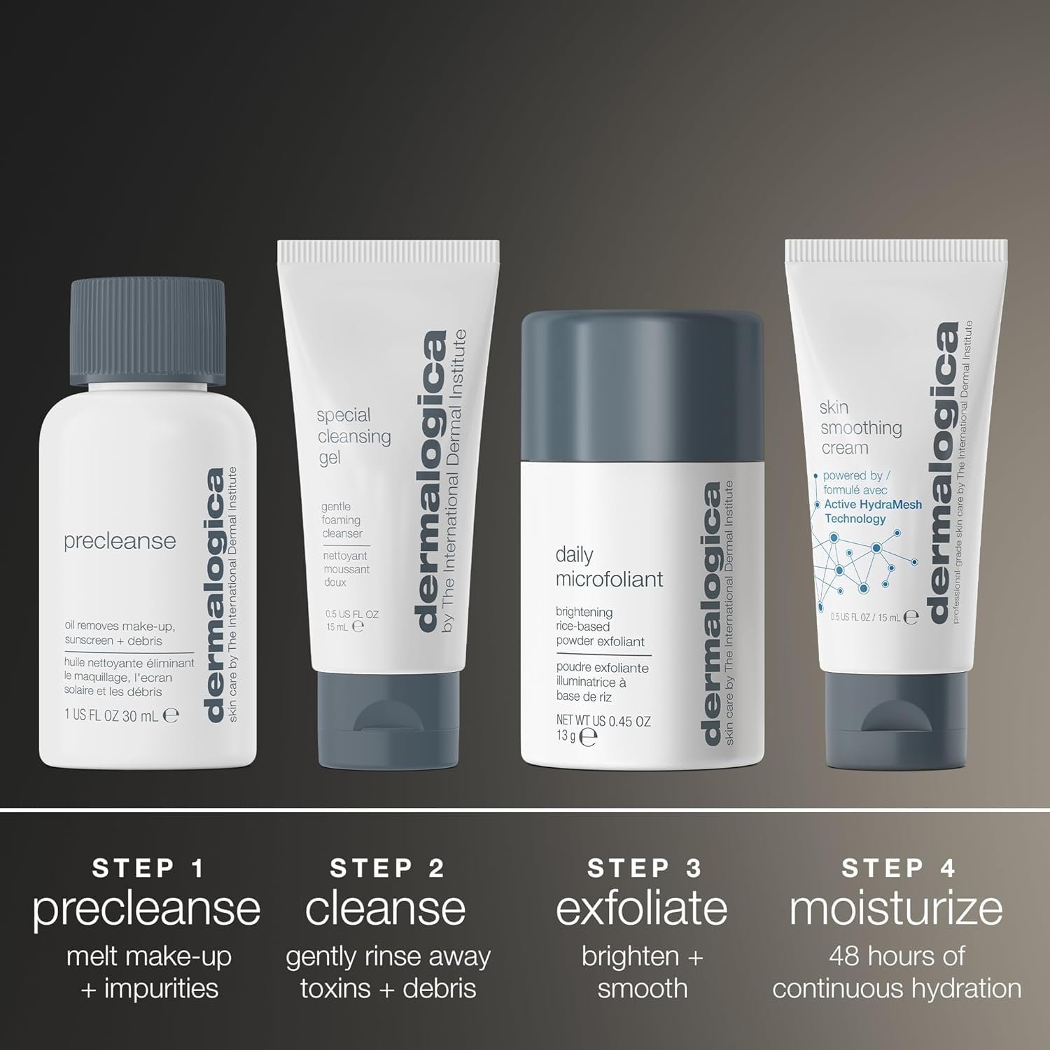 Dermalogica Discover Healthy Skin Kit, Polishes, Cleanses, Moisturisers, Precleanse 30ml, Special Cleansing Gel 15ml, Daily Microfoliant 13g, Skin Smoothing Cream 15ml , for All Skin Types - Image 2