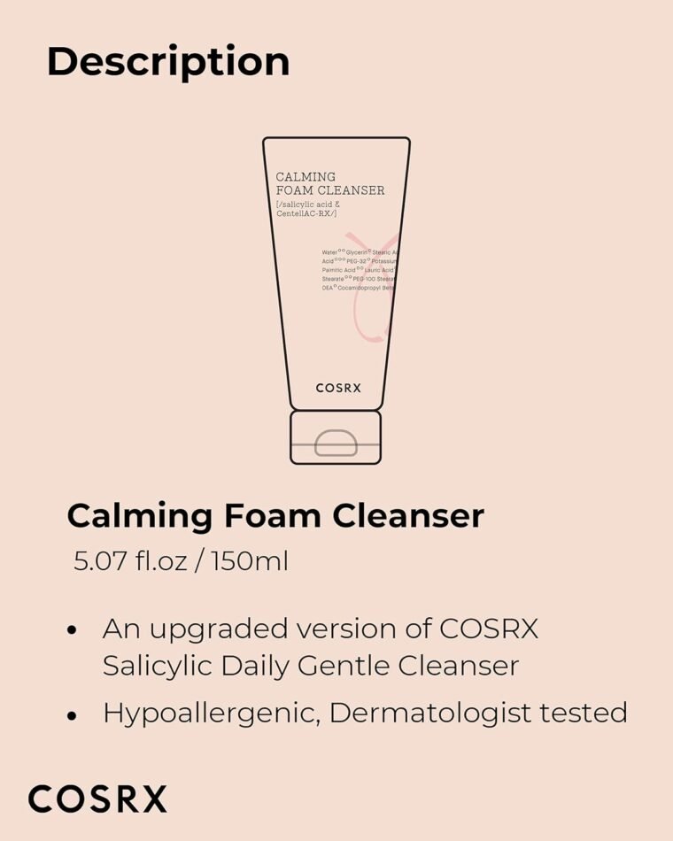 COSRX AC Collection Calming Foam Cleanser, 150ml / 5.07 fl.oz | Salicylic Acid Acne Cleanser | Animal Testing Free, Paraben Free, Korean Skin Care - Image 7