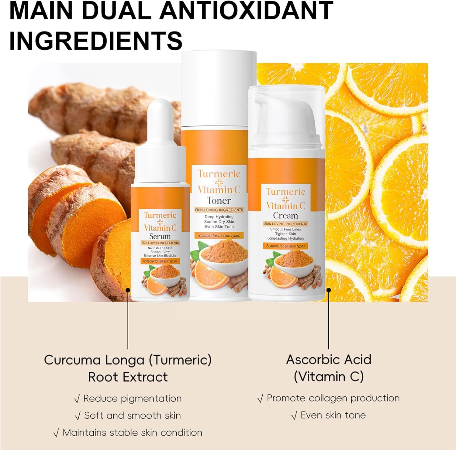 Turmeric Skincare Set -Mothers Day Hamper- Skin Care Sets & Kits For Brightening,Clearing Blackheads,Moisturizing - Birthday Gifts For Women - Skincare Gift Set With Vitamin C & Turmeric - Image 5