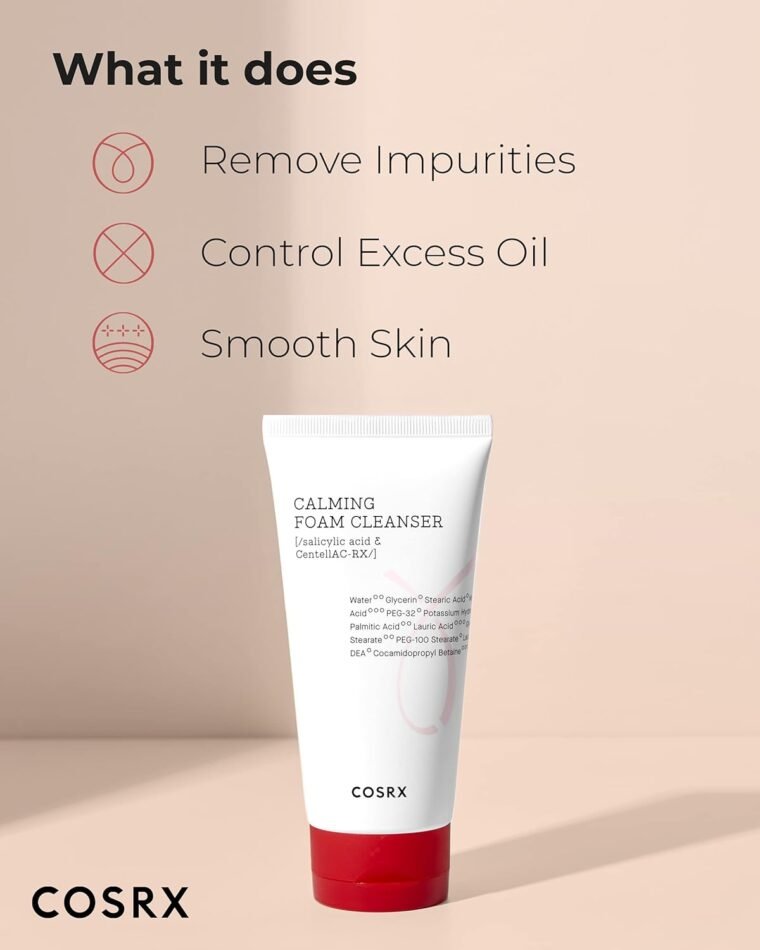 COSRX AC Collection Calming Foam Cleanser, 150ml / 5.07 fl.oz | Salicylic Acid Acne Cleanser | Animal Testing Free, Paraben Free, Korean Skin Care - Image 3