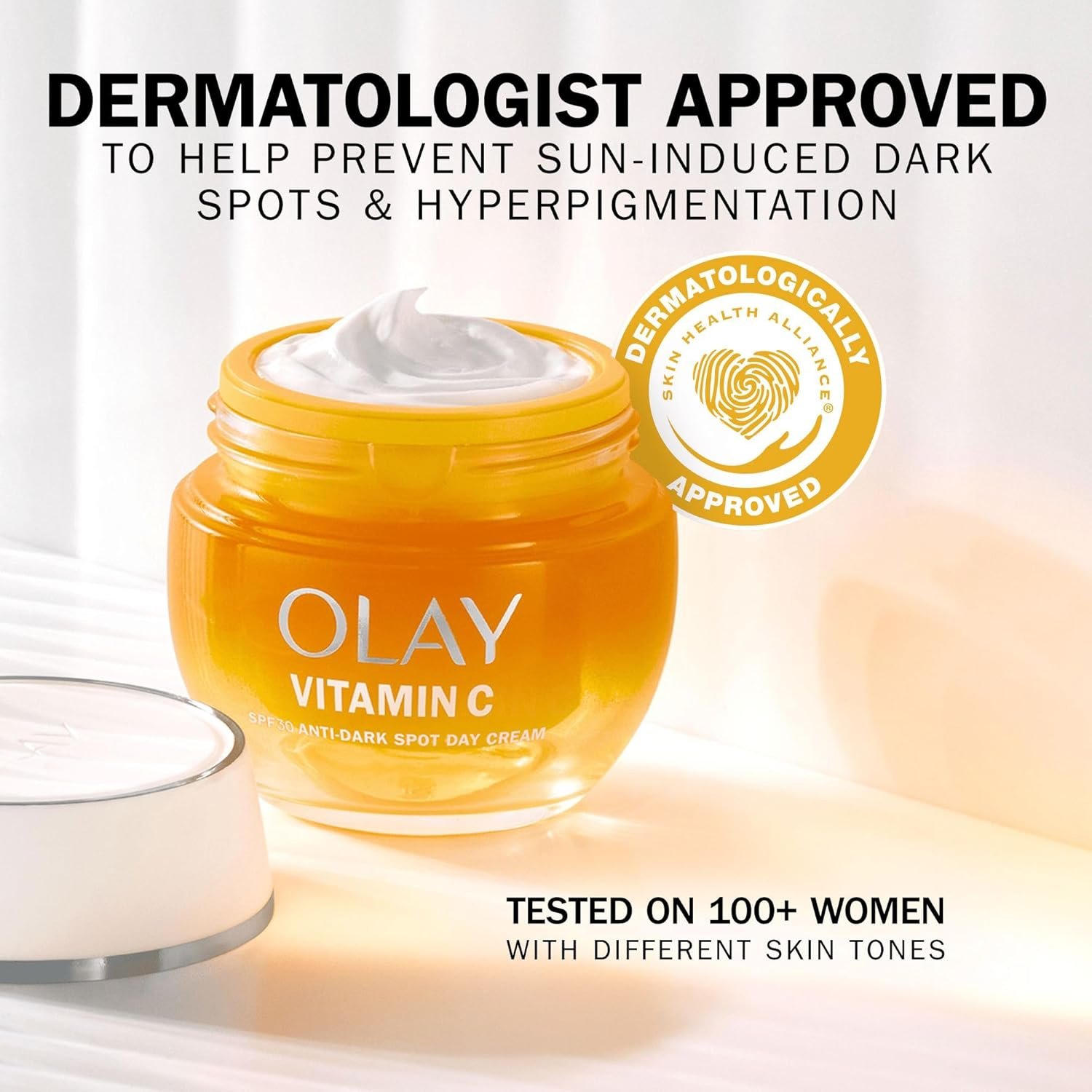 Olay Vitamin C Face Moisturiser Day Cream SPF 30, Skincare with Niacinamide 99% Purity Brightening Skin Care: Anti-Dark Spot Action, Evens, Hydrates Non-Greasy, Non-Sticky 50ml - Image 7
