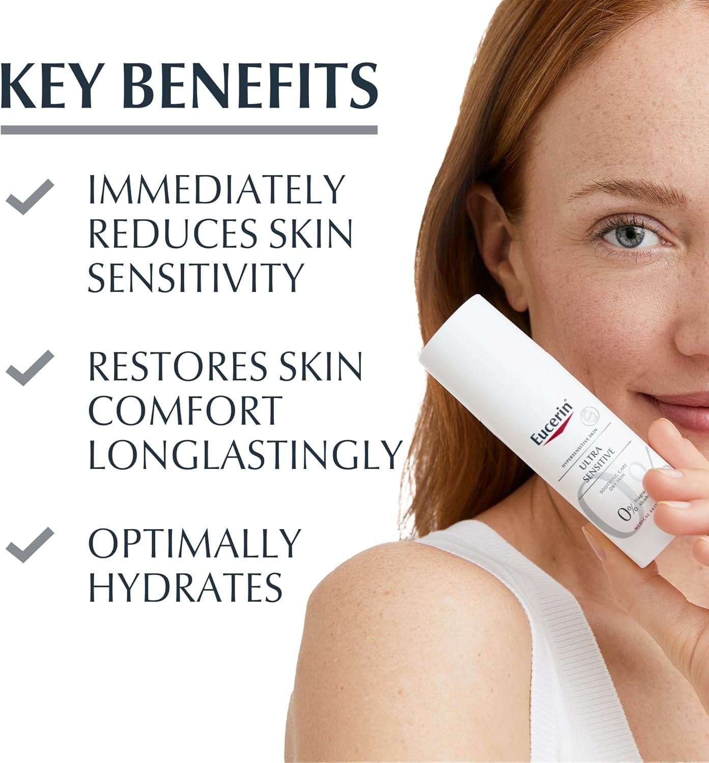 Eucerin UltraSensitive Soothing Care Day Cream (Dry Skin) 50ml, Face Cream for Sensitive and Hypersensitive Skin, Irritation Relief Face Moisturiser, Fragrance-Free - Image 2