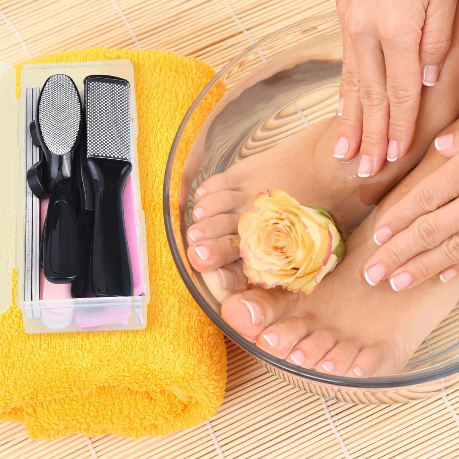 Foot File Pedicure Set, 30 in 1 Foot Files Foot Care Scrubber Kit Hard Skin Remover Feet Scrub for Women Men Salon or Home(Black) - Image 6