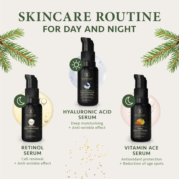 Skincare Gifts for Women - Beauty Gift Box with Hyaluronic Acid Serum for Face + Vitamin C + Retinol 3x30ml Skincare - Luxury Gifts for Women - Organic Beauty - Image 3