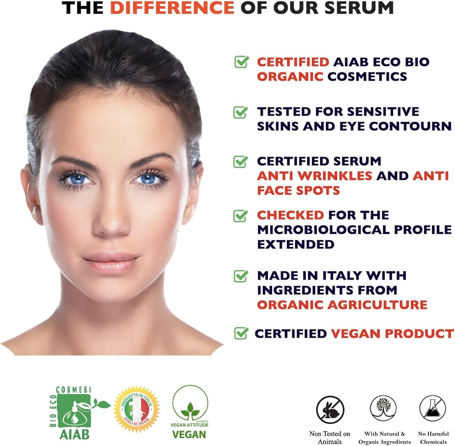 Big 2.11oz. Organic Vitamin C Serum for Face with Hyaluronic Acid & Niacinamide. Anti-Dark Spots, Wrinkle, Aging Brightening Facial and Eye Contour Vitamin C Serum. Brightening Women and Men Skin Care - Image 3