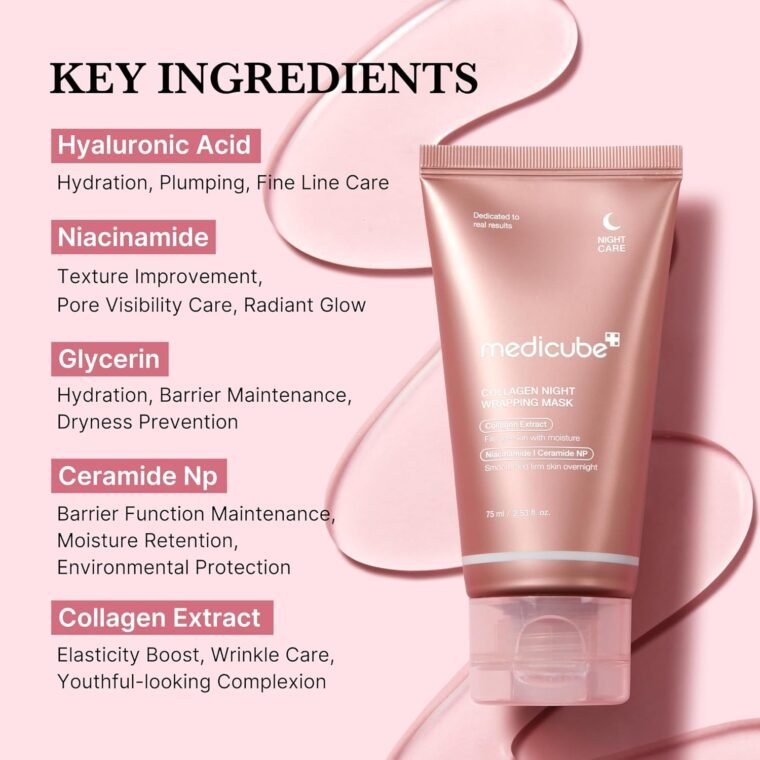 Medicube Collagen Night Wrapping Cream || Overnight Sleeping Mask to protect skin elasticity with Collagen | Skin elasticity visible improved | Korean skincare (1.69fl.oz.) - Image 4
